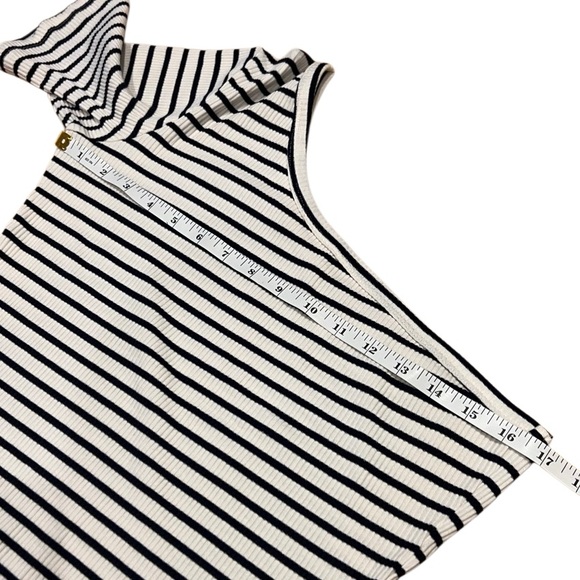 RITA ROW Ras Striped Blue Top One-Shoulder Size Large - Picture 9 of 15